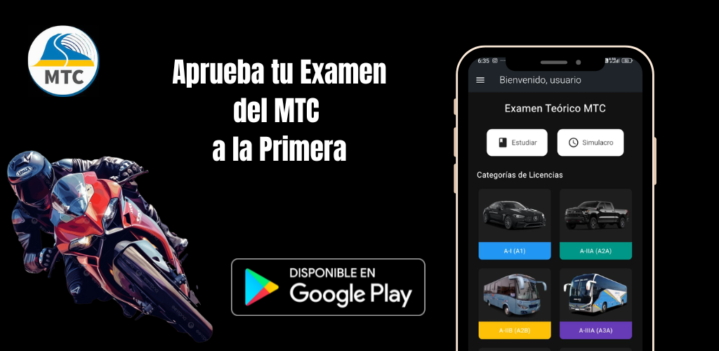 Simulacro Examen MTC Perú - App de práctica para licencia de conducir